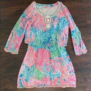 Lilly Pulitzer Lets Cha Cha Delisa Beaded Dress XS
